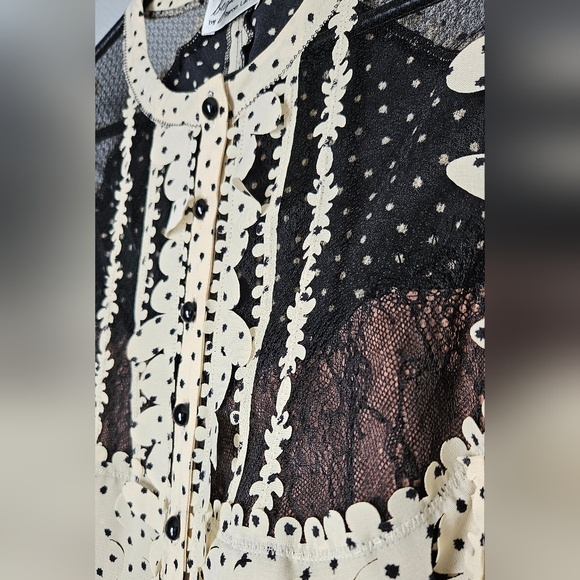 Anthropologie X beguile by Byron Lars Black/White Lace Polka Dot Dress - Picture 3 of 6